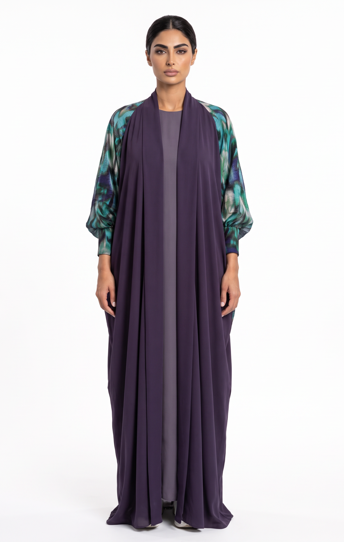 Abstract Print Abaya - عباية بنقوش جردية