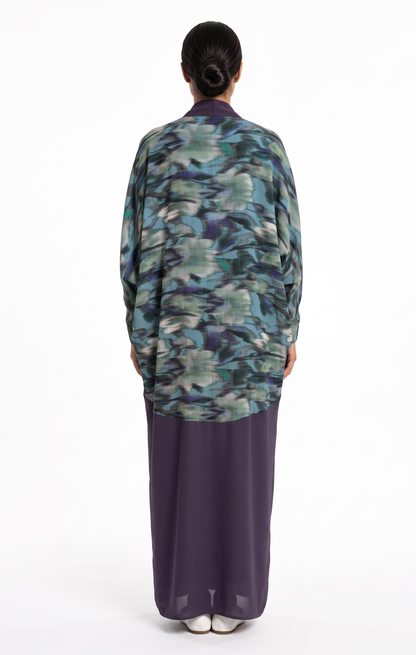 Abstract Print Abaya - عباية بنقوش جردية