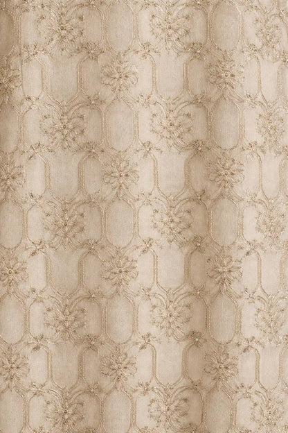 embroidered silk front panel and cotton back, silk-linen