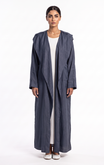 Trench Abaya Navy -  عباية ترنش كحلي