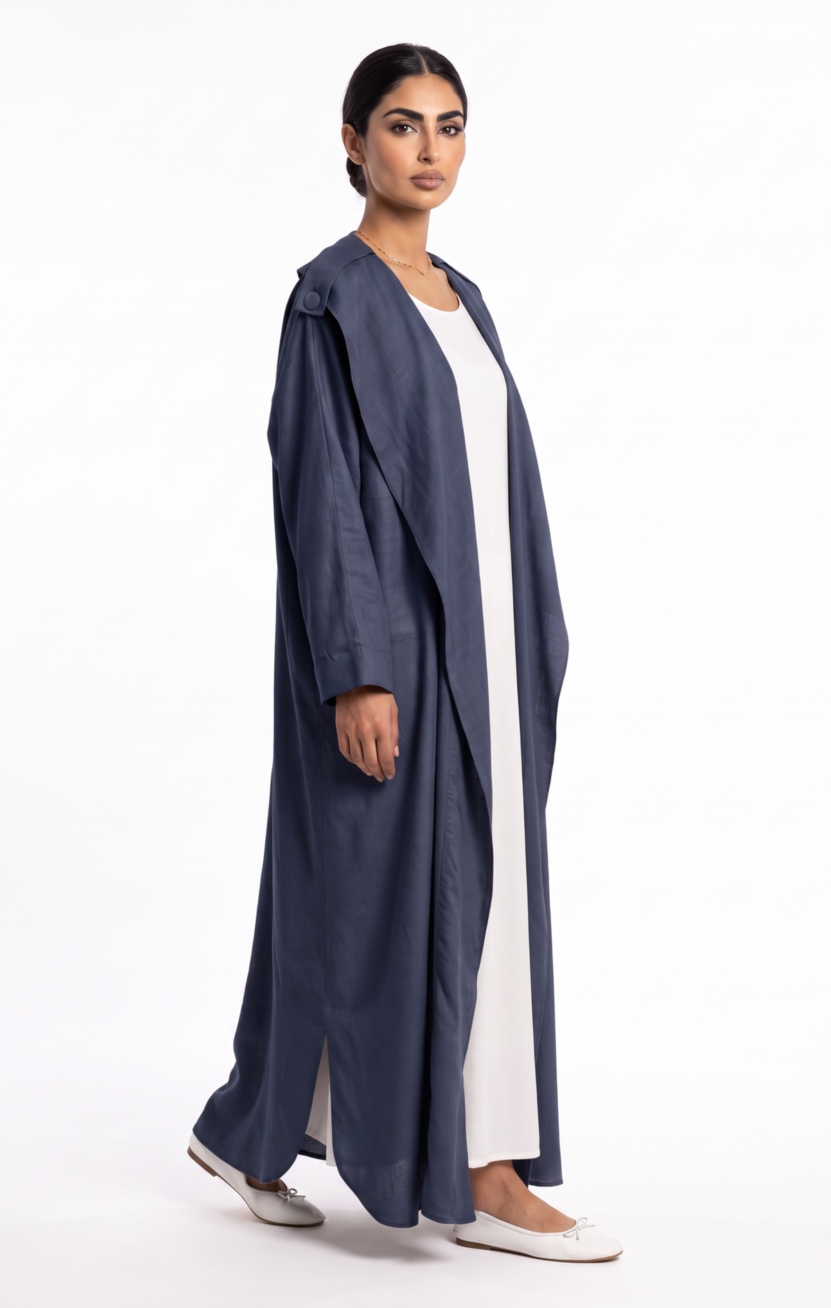 Trench Abaya Navy -  عباية ترنش كحلي